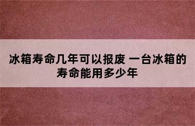 冰箱寿命几年可以报废 一台冰箱的寿命能用多少年